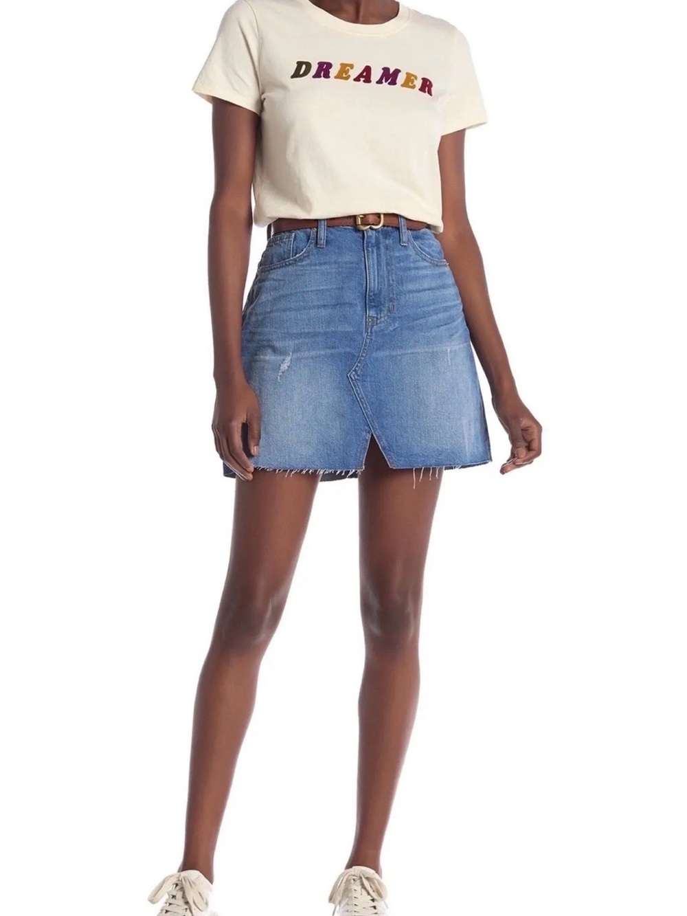 Madewell NWT $70 Denim A-Line Raw Hem Skirt 24